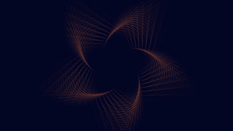 Orange-abstract-geometric-shape-on-dark-space