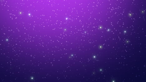 Volar-Copos-De-Nieve-Blancos-Y-Estrellas-En-El-Cielo-Púrpura