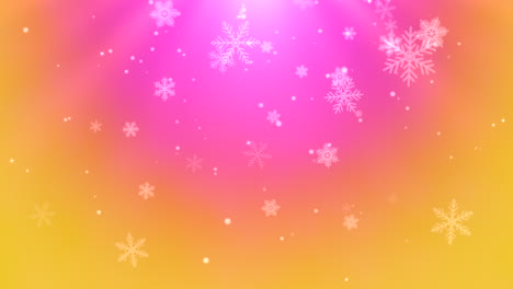 Fly-white-snowflakes-and-glitters-on-shiny-sky
