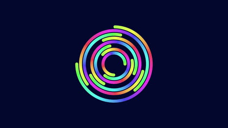 Neon-futuristic-rainbow-rings-on-black-space