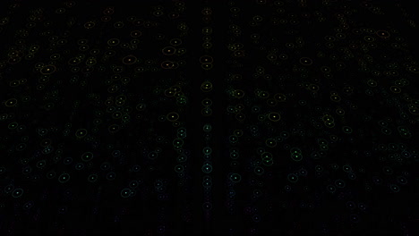 Neon-colorful-futuristic-dots-pattern-on-dark-space