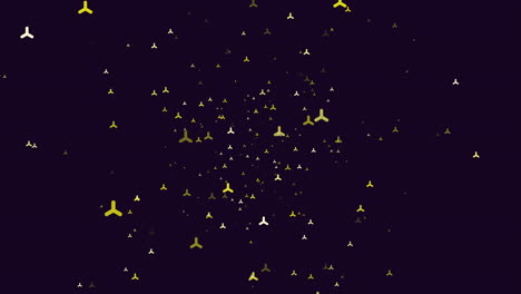 Fly-futuristic-small-triangles-shapes-on-dark-galaxy