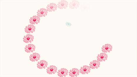 Rote-Sommerblumen-Im-Kreis-Und-Platz-Für-Text