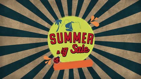 Sommergroßer-Verkauf-Mit-Yacht-Und-Palmen-Auf-Sonnenstrahlen-Patten