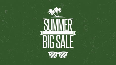 Sommer-Großer-Verkauf-Mit-Sonnenbrille-Und-Palme-Auf-Grüner-Schmutzbeschaffenheit