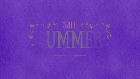 Summer-Sale-with-arrows-and-leafs-on-purple-gradient