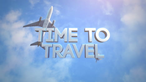 Time-To-Travel-with-fly-airplanes-in-blue-sky-with-clouds