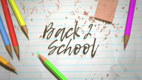 Zurück-Zur-Schule-Mit-Bleistiften-Auf-Papier
