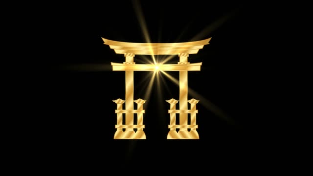 Japanese-torii-gate-Religious-symbol-Particles-Animation,