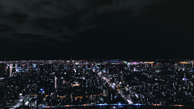 4-K-aérea-de-lapso-de-tiempo-de-Tokio-por-la-noche