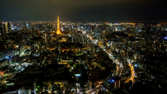 Nachtleben-in-Tokyo-Skyline-der-Stadt.