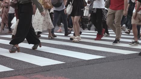 Menschen-zu-Fuß-auf-den-Zebrastreifen-(Slow-Motion-Video)-Shibuya-im-Sommer