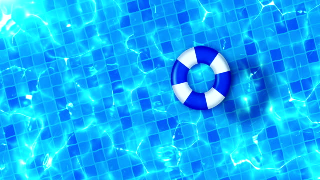 Schwimmbad,-Draufsicht,-Wasser-Oberfläche-CG-Animation,