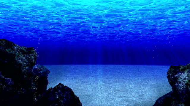 Dive-in-the-Ocean,-Undersea-Diving,-Loop-Animation,