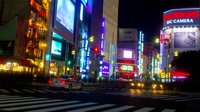 Night-lapse-4K-resolution-at-Shinjuku-street-wide-shot