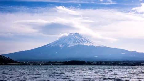 4K-Zeitraffer-der-Berg-Fuji-im-Winter,-Mt.-Fuji,-Japan