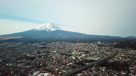 Aerial-view-of-Fuji-Mountain,Kawaguchiko,Fujiyoshida,Japan