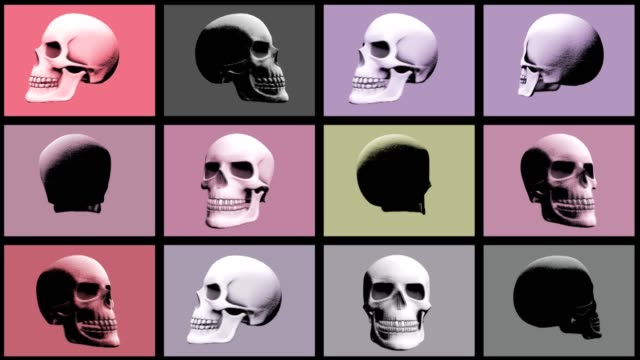 Abstracta-fondo-Halloween-miedo-cráneo-Multi-pared-Video-22