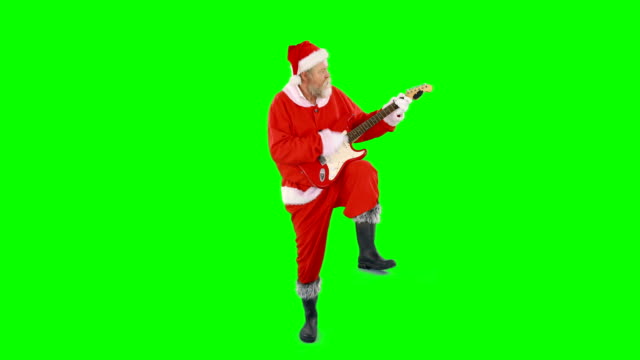 Santa-claus-singing-a-song-and-playing-guitar