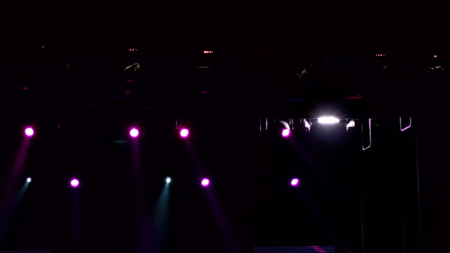 Light-show-on-stage.-Multi-colored-stage-lights.