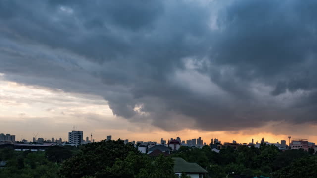 Time-lapse-of-Cloudy-sky-over-the-city