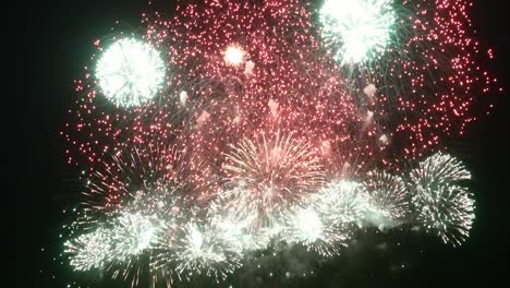 Firework-display-at-night-on-black-background.