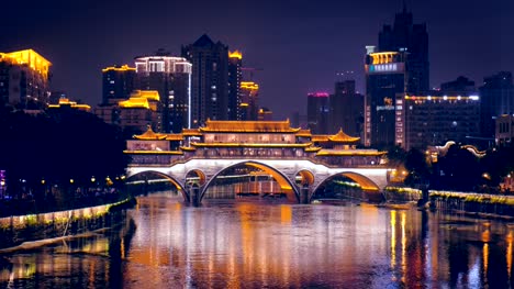 Puente-Anshun-en-noche,-sichuan,-China