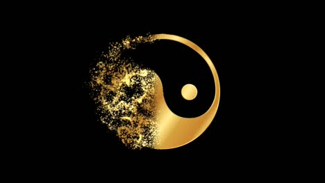 Yin-Yang-Religious-symbol-Animation,-Particle-Animation-of-Religious-Yin-Yang-Icon.