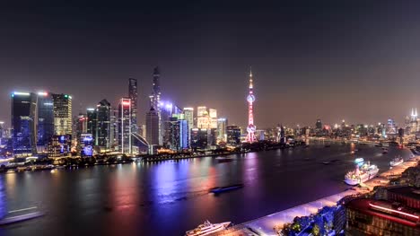 K-4-tiempo-transcurrido-(de-día-a-noche)---paisaje-y-horizonte-de-la-ciudad-de-Shanghai