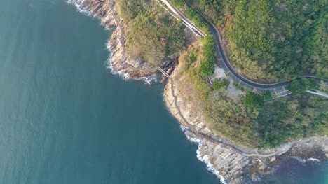 Drone-aerial-view-of-the-coastline