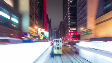 Nacht-Licht-Stadt-Straßenbahn-befahrenen-Straße-Reise-4-k-Zeitraffer-aus-Hong-kong