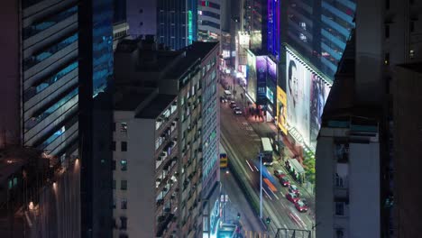 4k-time-lapse-of-busy-traffic-crossroad-from-roof-top-in-hong-kong-china