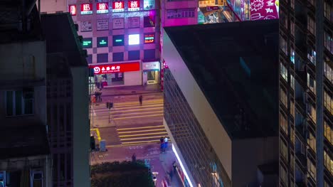 4-k-Zeitraffer-der-verkehrsreichen-Kreuzung-von-Dach-in-Hong-kong
