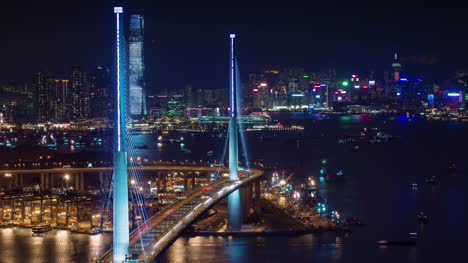 wenig-Verkehr-Nachtleben-4-k-Zeit-verfallen-von-Hong-Kong-city