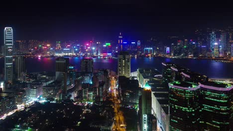 Nacht-Licht-Stadtpanorama-mit-befahrenen-Straße-4-k-Zeit-hinfällig-aus-Hong-kong