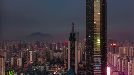 China-Tag-bis-zum-Abend-Shenzhen-Stadt-vertikales-Panorama-4k-Zeitraffer