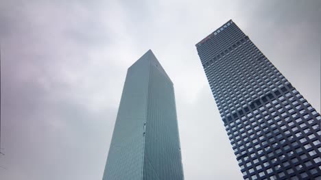 dos-rascacielos-de-China-guangzhou-cielo-vista-lapso-k-4