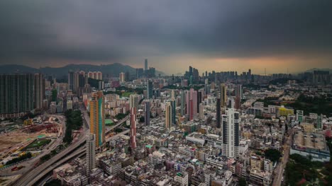 China-tormenta-cielo-hong-kong-ciudad-techo-superior-panorama-4k-lapso-de-tiempo