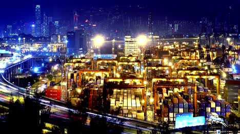4K-Containers-Port-Timelapse-at-Night.-Hong-Kong.-Tight-Shot.