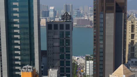 Tag-Zeit-Hongkong-Bucht-auf-dem-Dach-Victoria-Harbour-Panorama-4k-china