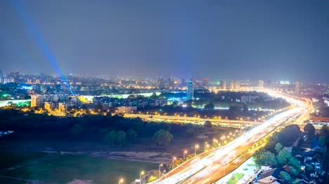 Ein-Zeitraffer-der-Nanjing-City-bei-Nacht,-china