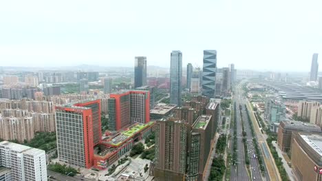 Aerial-view-of-the-building-and-the-city-of-nanjing,China