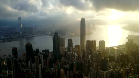 Volar-sobre-Hong-Kong-ciudad-4k-video