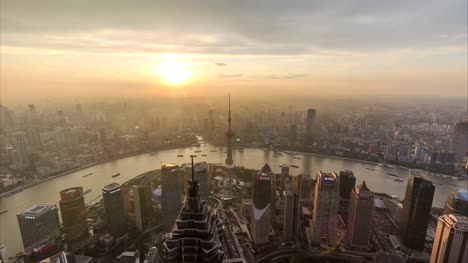 Día-al-lapso-de-tiempo-de-la-noche-de-Shanghai-y-cityscap