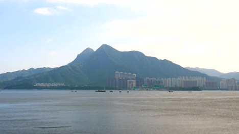 Zeitraffer-der-Landschaft-in-Hong-Kong-Tai-Mei-Tuk-aus-Dam-von-4k-video