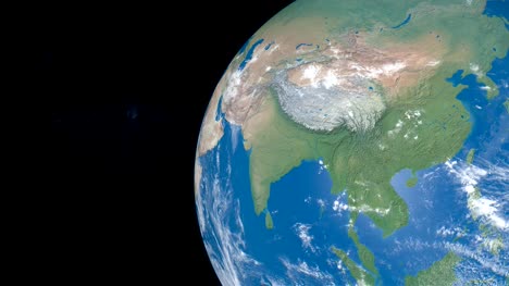 China-Bereich-in-Erde,-Blick-aus-dem-Weltall