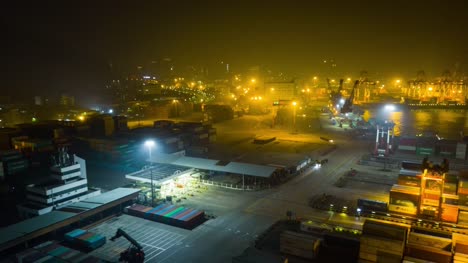 noche-tiempo-iluminado-shenzhen-ciudad-china-famosa-trabajo-Puerto-aéreo-panorama-4k-timelapse