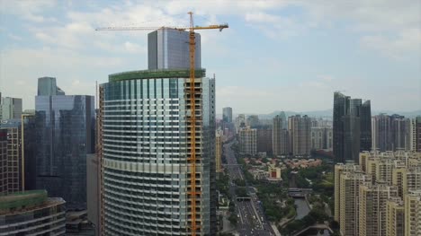 día-tiempo-ciudad-de-guangzhou-construcción-centro-panorama-aéreo-4k-china