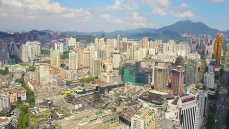 China-Sonnentag-Shenzhen-berühmten-Stadtbild-Verkehr-Straße-aerial-Panorama-4k