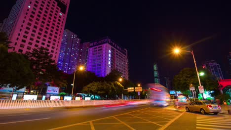 night-illuminated-shenzhen-cityscape-traffic-street-panorama-4k-time-lapse-china